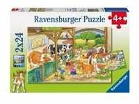 Ravensburger 09195 - Fröhliches Landleben, Puzzle 2 x 24 Teile