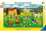 Rahmenpuzzle Ravensburger Bauernhoftiere auf der Wiese 15 Teile