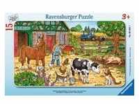 Ravensburger 06035 - Glückliches Bauernhofleben, 15 Teile Rahmenpuzzle