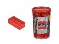 Simba 10411890 - Blox Steine in Dose, Konstruktionsspielzeug, 100, rot