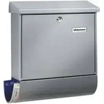 Burg W&auml;chter 31440 VARIO 8672 Si Briefkasten Stahlblech Silber Schl&uuml;sselschloss