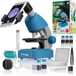 Bresser Junior 12869 - Kinder-Mikroskop (blau) mit 40-640x Vergr&ouml;&szlig;erung mit LED,