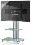 TV Standfu&szlig; Glas Fernseh Rollen St&auml;nder Fu&szlig; Tosal