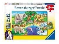 Ravensburger 07602 - Tiere im Zoo, Puzzle, 2 X 12 Zeile