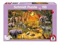 Schmidt 56195 - Tiere in Afrika Puzzles, 150 Teile