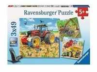 Ravensburger 080120 - Große Maschinen, 3x49 Teile, Kinderpuzzle