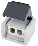 Teleg&auml;rtner Netzwerkdose Aufputz CAT 5e, CAT 6, CAT 6a Grau