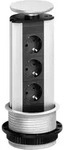 EVOline 93100001 Steckdosenturm 3fach Schwarz, Silber Schutzkontakt 1St.
