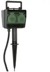 Brennenstuhl 1154450 Gartensteckdose 4fach Gr&uuml;n mit Erdspie&szlig;