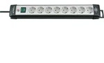 Brennenstuhl 1951580100 Steckdosenleiste mit Schalter 8fach Schwarz, Lichtgrau