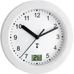 TFA Dostmann 60.3501 Funk Wanduhr 17.5cm x 55mm Wei&szlig; Badezimmer-/Feuchtraum geeignet