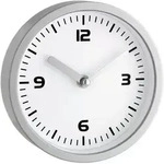 TFA Dostmann 60.3012 Quarz Wanduhr 16mm x 45mm Silber Badezimmer-/Feuchtraum geeignet