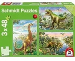 Abenteuer mit den Dinosauriern. 3 x 48 Teile Puzzle