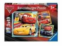 Ravensburger 080151 - Disney Cars 3, Bunte Flitzer. 3x49, Kinderpuzzle