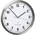 TFA Analoge Funk-Wanduhr mit Edelstahl-Rahmen