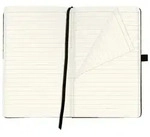 Herlitz Notizbuch Classic A5 96 Blatt liniert schwarz mit Leseband und Falttasche