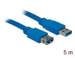 Delock USB-Kabel USB 3.2 Gen1 USB-A Stecker, USB-A Buchse 5.00 m Blau vergoldete