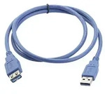Manhattan USB-Kabel USB 3.2 Gen1 USB-A Stecker, USB-A Buchse 2.00 m Blau vergoldete