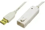 LogiLink USB-Kabel USB 2.0 USB-A Stecker, USB-A Buchse 12.00 m Wei&szlig; vergoldete