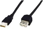 Digitus USB-Kabel USB 2.0 USB-A Stecker, USB-A Buchse 5.00 m Schwarz AK-300202-050-S