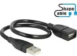 Delock USB-Kabel USB 2.0 USB-A Stecker, USB-A Buchse 0.35 m Schwarz flexibles