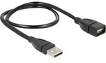 Delock USB-Kabel USB 2.0 USB-A Stecker, USB-A Buchse 0.50 m Schwarz flexibles