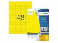 Herma Etiketten gelb 45,7x21,2 20 Blatt DIN A4 960 Stück 4366