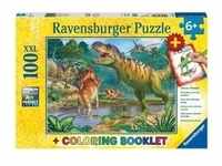 Ravensburger 13695 - Welt der Dinosaurier, Kinderpuzzle, XXL, 100 Teile, Ausmalen