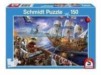 Schmidt 56252 - Puzzle, Abenteuer mit Piraten, Kinderpuzzle, 150 Teile