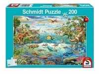 Schmidt 56253 - Puzzle, Entdecke die Dinosaurier, Kinderpuzzle, 200 Teile