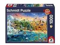 Schmidt 58324 - Die Welt der Tiere, Puzzle, 1000 Teile