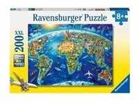 Ravensburger Kinderpuzzle - 12722 Große, weite Welt - Puzzle-Weltkarte für Kinder