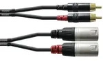 Cordial CFU 3 MC Audio Adapterkabel [2x XLR-Stecker - 2x Cinch-Stecker] 3.00m Schwarz