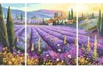 Malen nach Zahlen - Lavendelfelder (Triptychon)