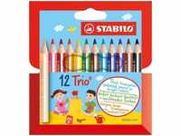 STABILO Nonbook Dreikant-Buntstift - STABILO Trio dick kurz - 12er Pack - mit 12