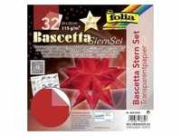 Folia Bascetta-Stern Set, TRANSPARENTPAPIER 115g/m2, 20x20cm, 32 Blatt, rot