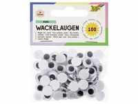 Folia Wackelaugen RUND, 12mm, 100 Stück, weiß
