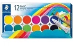 STAEDTLER Malkasten 12 Farben + Deckwei&szlig; + Pinsel