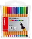 STABILO Fineliner - point 88 Mini - 12er Pack - mit 12 verschiedenen Farben