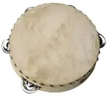goki Tamburin mit Schellen, Naturfell