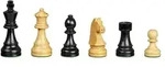 Schachfiguren Arcadius, K&ouml;nigsh&ouml;he 95 mm, schwarz natur, gewichtet, im neutralen