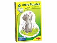 HABA 1303309001 - 6 Erste Puzzle Tierkinder, 2/3/4 Teile + Holzfigur