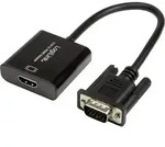 LogiLink CV0060 Adapter [1x VGA-Stecker - 1x HDMI-Buchse] Schwarz 45.00 cm