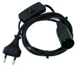 Eurolite 51100665 Lampenfassung E14 230 V 60 W mit Eurostecker, mit Wippschalter