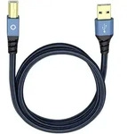 Oehlbach USB-Kabel USB 2.0 USB-A Stecker, USB-B Stecker 10.00 m Blau vergoldete