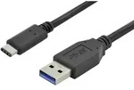 Digitus USB-Kabel USB 3.2 Gen1 USB-A Stecker, USB-C&reg; Stecker 1.00 m Schwarz Rund,