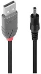 LINDY USB-Kabel USB 2.0 USB-A Stecker, DC Stecker 3,5mm 1.50m Schwarz 70266