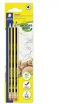 STAEDTLER Noris Schreib- und Zeichbedarf Noris 122 Bleistift mit Radiertip, HB, 3er