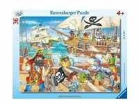 Ravensburger Kinderpuzzle - 06165 Angriff der Piraten - Rahmenpuzzle für Kinder ab 4