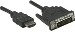 Manhattan DVI / HDMI Adapterkabel DVI-D 24+1pol. Stecker, HDMI-A Stecker 3.00 m